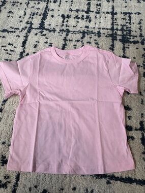 Classic Kids Crewneck T‑Shirt - Pink, white, and green.